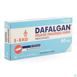 Dafalgan Pediatrique 80mg 12 suppositoires